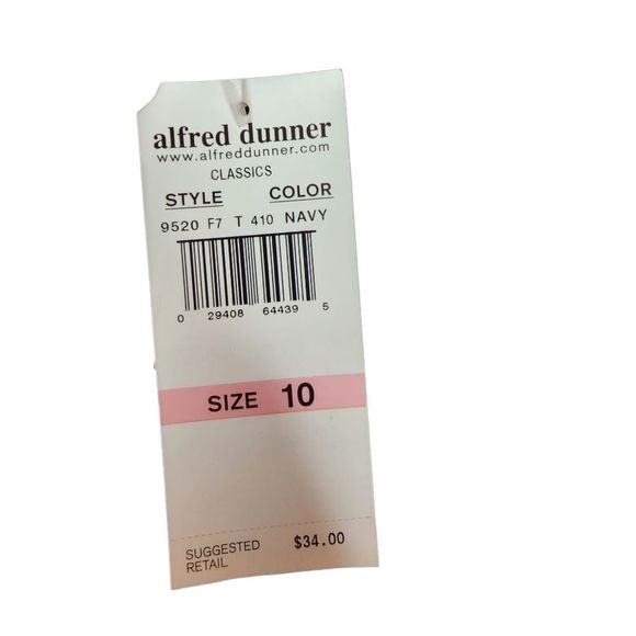 Alfred Dunner Navy Blue Midi Skirt w/ Pockets Women's Size 10 New - Picture 4 of 9